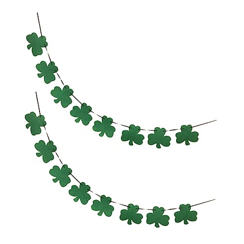IMIKEYA 2 Stück Kleeblume küche Dekoration küchen Dekoration fensterdekoration Shamrock-Banner-Schild Dekorationen Ammer Party-Streamer zum Aufhängen Festival hängendes Banner Filzstoff von IMIKEYA