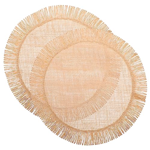 IMIKEYA Runde Tischsets Gewebte Isolierte Matte 2-teiliges Untersetzer-Set Geflochtene Tischsets Tassenmatte Für Alle Arten Von Geschirr von IMIKEYA