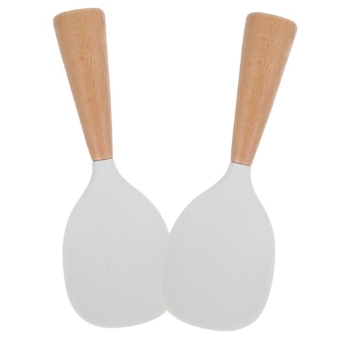 IMIKEYA 2 Stück Silikon Reislöffel mit Ergonomischem Holzgriff Antihaftbeschichtet Hitzebeständig und Selbststehend Leichter Servierlöffel für Reis Kartoffelpüree Sushi Küchenutensil für IMIKEYA 2 Stück Silikon Reislöffel mit Ergonomischem Holzgriff Antihaftbeschichtet Hitzebeständig und Selbststehend Leichter Servierlöffel für Reis Kartoffelpüree Sushi Küchenutensil für von IMIKEYA
