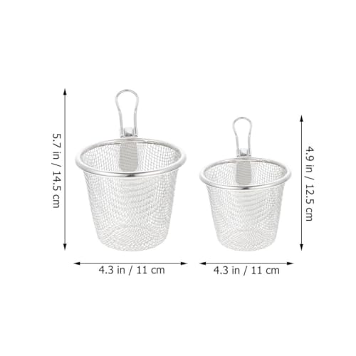 IMIKEYA 2 Stück Teiliges Edelstahl Siebset für Hot Pot und Pasta Hitzebeständiger Nudel Frittierkorb mit Praktischem Hängegriff Vielseitig für Kochen Braten und Filtern Einfach zu von IMIKEYA