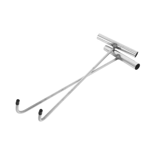 IMIKEYA 2 Stück Teiliges Förmiger Edelstahl Schachthaken Schwerer Hebehaken mit Komfortablem Griff für Schachtdeckel Rolltore Türen und Lasten Langlebig und Praktisch von IMIKEYA