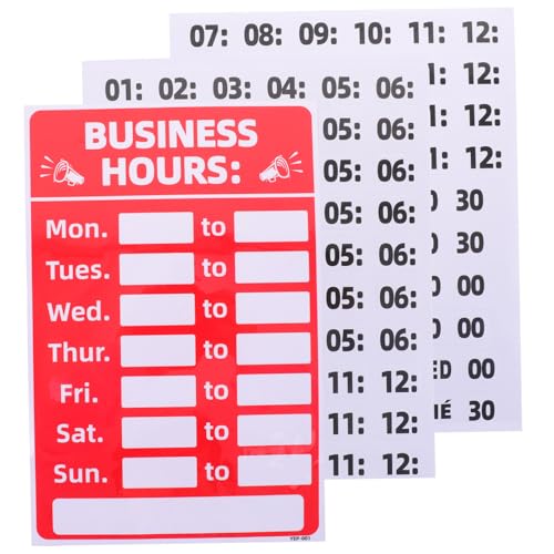 IMIKEYA 2 Stück Teiliges Geschäftsstunden schild aus PVC Abwischbar Doppelseitig mit Offen und Geschlossen Anzeige Geeignet für Geschäfte Restaurants Bars Salons Bäckereien und Büros von IMIKEYA