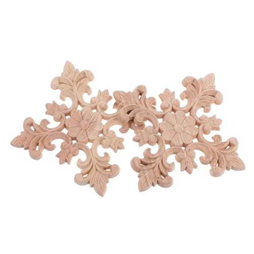 IMIKEYA 2 Stück Teiliges Handgeschnitzte Dekorative Eckornamente aus Massivholz DIY Möbelverzierung für Schrank Tür Bett und Wohnaccessoires Kunstvolle Holzdeko zum Basteln von IMIKEYA