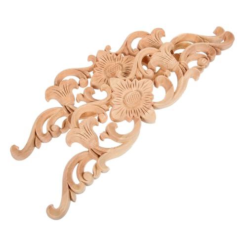 IMIKEYA 2 Stück Teiliges Holzapplikations Unbemalt mit Filigraner Europäischer Holzschnitzerei Langlebiges Tür für Möbel Verzierungen für Schränke und Tv Möbel von IMIKEYA