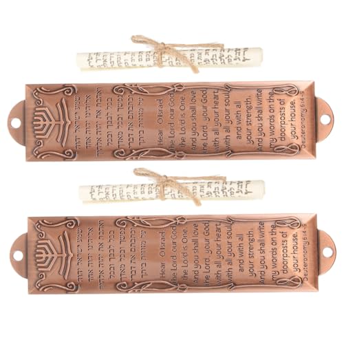 IMIKEYA 2 Stück Teiliges Israelisches Mezuzah aus Metall mit Schriftrollen Robuste Religiöse Türdekoration Handgefertigt Kulturelle Judaica Wohnkultur für Jüdisches Zuhause Rotbraun IMIKEYA 2 Stück Teiliges Israelisches Mezuzah aus Metall mit Schriftrollen Robuste Religiöse Türdekoration Handgefertigt Kulturelle Judaica Wohnkultur für Jüdisches Zuhause Rotbraun von IMIKEYA