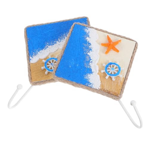 IMIKEYA 2 Stück Teiliges Mediterranes Wandhaken- Handbemalte Quadratische Wandhaken Vielseitige Garderoben Handtuchhalter Dekorative Küstenwandkunst für Badezimmer Flur und Balkon IMIKEYA 2 Stück Teiliges Mediterranes Wandhaken- Handbemalte Quadratische Wandhaken Vielseitige Garderoben Handtuchhalter Dekorative Küstenwandkunst für Badezimmer Flur und Balkon von IMIKEYA