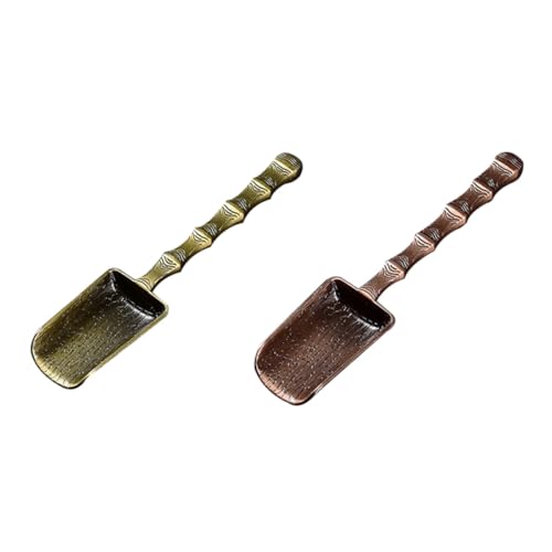 IMIKEYA 2 Stück Teiliges Teelöffel set aus Kupferlegierung Klassische Teeschaufel mit Ergonomischem Griff Farblich Sortiert für Losen Tee Teehaus Zuhause Büro und Teezubereitung von IMIKEYA