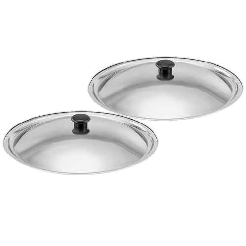 IMIKEYA 2 Stück Topfdeckel-Ersatz 28 Cm Wok-Abdeckung Edelstahl-Pfannenabdeckung Bratpfannendeckel Kochtopf Bratpfannen Kuppel Teppanyaki-Geschirrschutz Kochgeschirr-Abdeckung von IMIKEYA