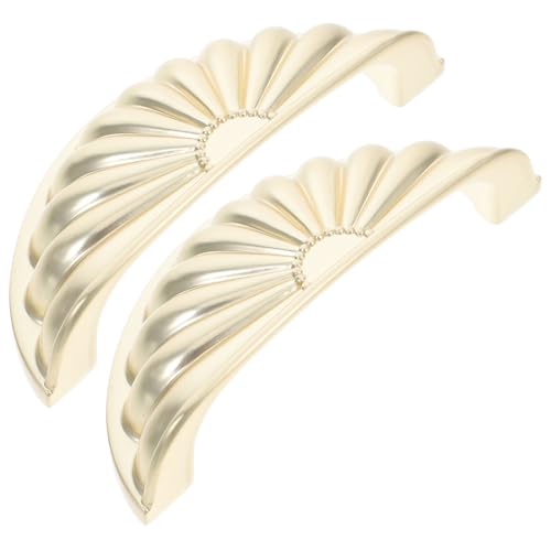 IMIKEYA 2 Stück Vintage Messing Schubladenpulls Muschelform für Küchenmöbel Schrank und Kleiderschrank Einfache Installation zur Möbelrestaurierung von IMIKEYA