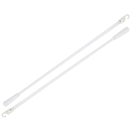 IMIKEYA 2 Stück Weiße Fiberglas Vertikaljalousie Stäbe Leichte Gardinenstäbe mit Haken Einfache Montage ohne Werkzeug Strapazierfähige Vorhangstangen für Haushaltsfenster von IMIKEYA
