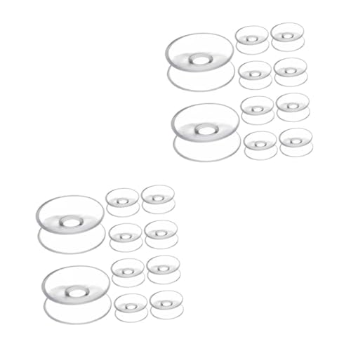 IMIKEYA 20 Stck. Teiliges Doppelseitiger Saugnäpfe aus Transparentem PVC Starker Halt Glas und Glatten Flächen für Spiegel Glasplatten und Wandmontage im Haushalt und Bad von IMIKEYA