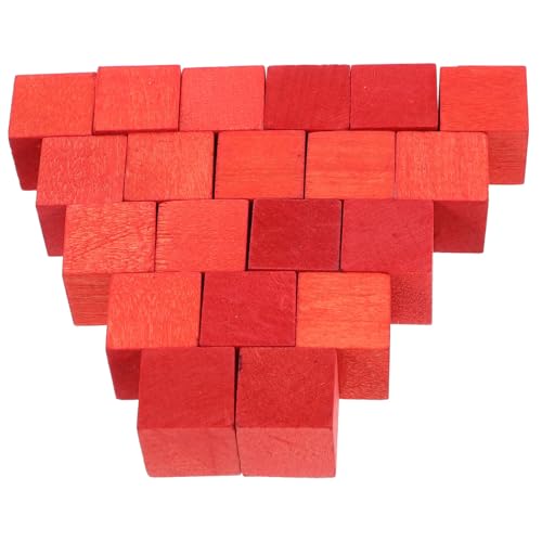 IMIKEYA 20 Stück Teiliges Quadratischer Holzbausteine Natürliche Holzklötze für DIY Bastelprojekte Fördert Feinmotorik Vielseitig Einsetzbar für Lernen und Kreative Handarbeit von IMIKEYA