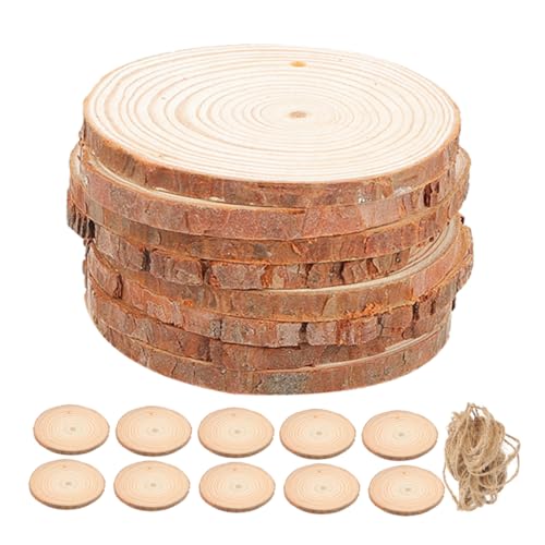 IMIKEYA 25 Stück Teiliges Naturbelassene Holzscheiben mit Rinde Ungebohrte Rundlinge Sichere Diy Holzteile für Kindergarten Deko Rustikale Hochzeitsgestaltung Bastelprojekte von IMIKEYA