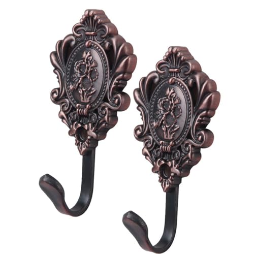 IMIKEYA 2Pcs Vintage Vorhang Raffhalter Haken Rose Blume Gardinen Holdbacks Wand Haken Aufhänger Halter für DIY Home Office Goldene Hut Handtuch von IMIKEYA