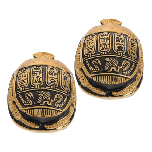 IMIKEYA 2st Skarabäus-Ornamente Heimischer Plüschklammern Statuenhalterung Auto- Digitale Halterung Charm- Armlehre Kissen Kopfkissen Leidenschaftskissen Liege Harz Golden von IMIKEYA