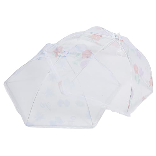 IMIKEYA 2st Transparente Faltbare Gemüseabdeckung Tisch Lebensmittelschutz Schutzabdeckungen Für Lebensmittel Mesh-Zelt Spritzschutzabdeckung Zelte Atmungsaktiv Polyester Weiß Tischdecke von IMIKEYA