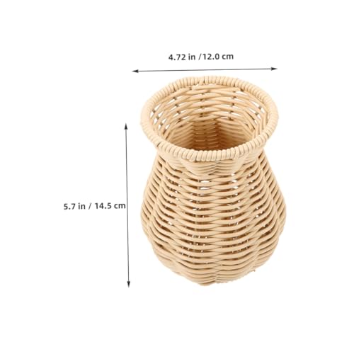 IMIKEYA 2stücke Geflochtene Rattanblumenvase Dekorative Vase Aus Kunststoff Für Wohnzimmer Und Schlafzimmer Handgefertigte Rattanvasen Für Innenräume Blumendekor Für Schreibtisch von IMIKEYA