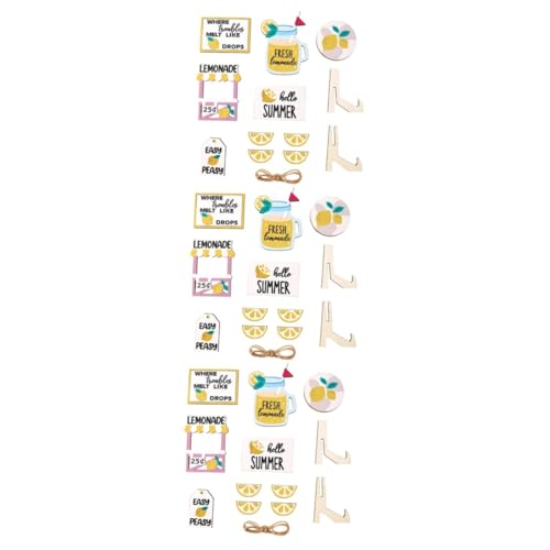 IMIKEYA 3 Sätze Rustikale Bauernhof-Tablett-Ornamente für den einzug sommerdeko Geschenkidee House Decoration bastelzeug automatisch Unterlage Tischschmuck Tischschild Holz von IMIKEYA