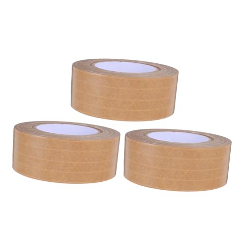 IMIKEYA 3 Stück Beschreibbares Wasseraktiviertes Kraftpapier Klebeband Verstärktes Braunes Verpackungsklebeband für Sicheres Versenden und Verpacken für Kartonversiegelung und von IMIKEYA