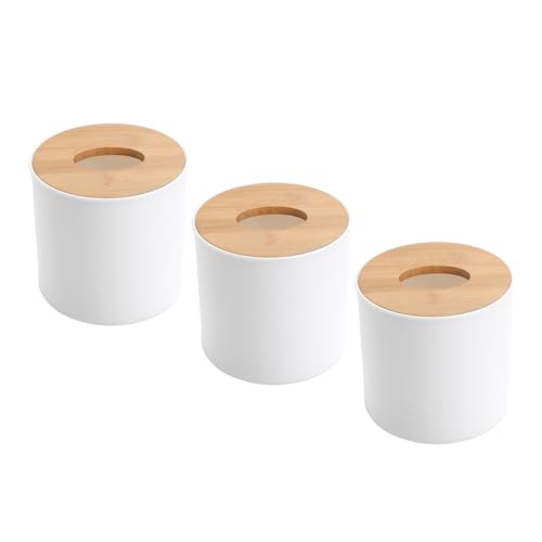 IMIKEYA 3 Stück Runder Holz Taschentuchhalter Stilvolle Aufbewahrungsbox für Badezimmer Schlafzimmer und Wohnzimmer Moderne Design Taschentuchbox mit Großzügigem Stauraum und Einfacher IMIKEYA 3 Stück Runder Holz Taschentuchhalter Stilvolle Aufbewahrungsbox für Badezimmer Schlafzimmer und Wohnzimmer Moderne Design Taschentuchbox mit Großzügigem Stauraum und Einfacher von IMIKEYA