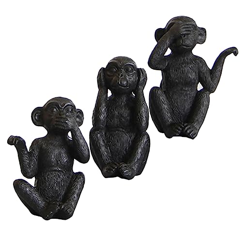 IMIKEYA 3 Stück Teiliges Resin Affen Figurine Set Tierdeko für Schreibtisch Stabile Tischskulpturen mit Flachem Boden Kreative Resin Tierfiguren für und Büro Schwarz IMIKEYA 3 Stück Teiliges Resin Affen Figurine Set Tierdeko für Schreibtisch Stabile Tischskulpturen mit Flachem Boden Kreative Resin Tierfiguren für und Büro Schwarz von IMIKEYA