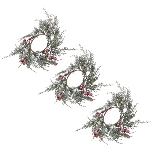 IMIKEYA 3 Stück Weihnachtskerzenring Weihnachtskerzenhalter Kerzenringe Fallen Kranz Kerzenständer Kerzenringe für Kerzen Urlaub Kerzenring Kränze Teelichtringe Plastik von IMIKEYA