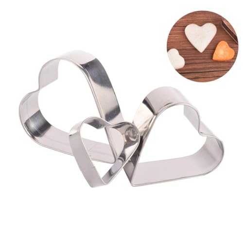 IMIKEYA 3St backdeko back zubehör Backzubehör ausstechformen für plätzchen Keks Ausstecher in Herzform Edelstahlschneider in Herzform Herzförmig Schimmel Kuchenform von IMIKEYA