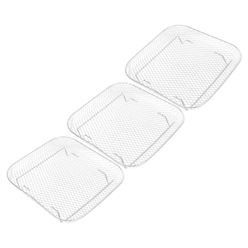 IMIKEYA 3Stücke Air Fryer Racks Stapelbares Grillrost für Heißluftfritteuse und Dampfgarer Quadratische Form Vielseitig Einsetzbar für Camping Langlebiges Zubehör von IMIKEYA