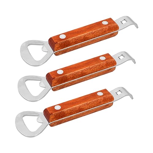 IMIKEYA 3Stücke Flaschenöffner mit Holzgriff Teiliges Küchengerät für Zuhause zum Öffnen von Bierflaschen und Dosen Praktischer Öffner für Bar und Restaurant von IMIKEYA