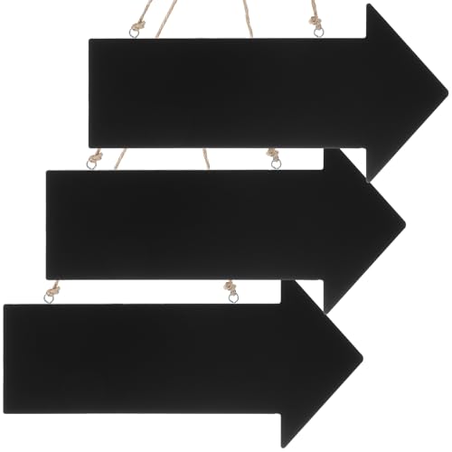 IMIKEYA 3 Stück Holzschilder Pfeile zum Beschriften - Pfeilförmige Holzschilder hängende Holzpfeile doppelseitig Richtungszeichen Tafel Pfeilzeichen für Hochzeit Bar Café Party von IMIKEYA