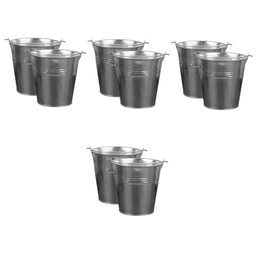 IMIKEYA 4 Sätze Weinglas Aus Zinn Verzinkte Blecheimer Eimer Biereimer Runder Pflanzkübel Mini Blecheimer Eimer Mini-eimer Aus Weißblech Getränke Silver Rostfreier Stahl 2 Stück * 4 von IMIKEYA