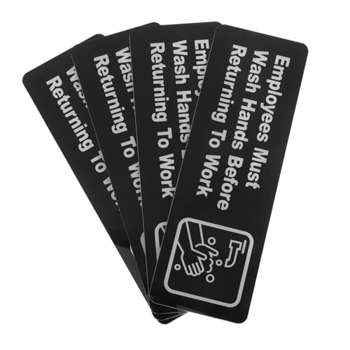 IMIKEYA 4 Stück Acryl Waschschild Selbstklebend Mitarbeiter Müssen Hände Waschen Klarer Hinweis für Restaurants Hotels und Toiletten IMIKEYA 4 Stück Acryl Waschschild Selbstklebend Mitarbeiter Müssen Hände Waschen Klarer Hinweis für Restaurants Hotels und Toiletten von IMIKEYA
