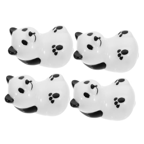 IMIKEYA 4 Stück Keramik Essstäbchenhalter Panda Form Niedlicher Chopstick Rest mit Multifunktionalem Design als Stifthalter Dekorativ für Zuhause und Hotel Stabiles Porzellan Zubehör für von IMIKEYA