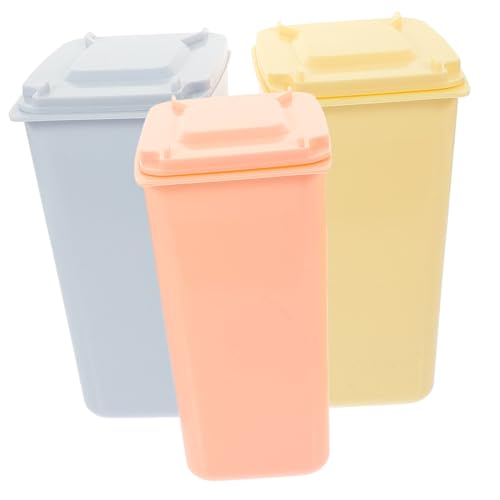 IMIKEYA 4 Stück Kleiner Desktop mülleimer mit Deckel Bunter Papierkorb für Schreibtisch und Arbeitsplatz Geruchlos Tragbar Praktischer Schreibtisch stifthalter und Zufällige Farbe von IMIKEYA