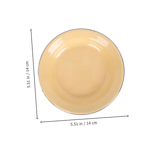 IMIKEYA 4 Stück Retro Emaille Teller Flacher Obst Kuchenteller aus Langlebigem Emaille Vintage Servierteller für Snacks und Desserts Praktisches Retro Style Tablett für Zuhause und von IMIKEYA