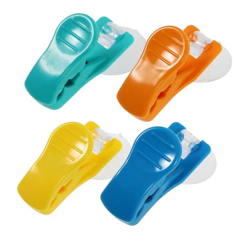 IMIKEYA 4 Stück Saugnapf-Clip Waschlappen Handtuchhalter Küchentuch-Clips Handtuchclip Kunststoff-saugnapfclip Clips Für Geschirrtücher Saugklemmen Handtücher Hängende Plastik von IMIKEYA