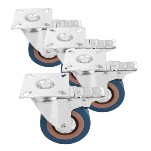 IMIKEYA 4 Stück Schwerlast Lenkrollen mit Bremse PVC Platte Industrielle Schwerlastrollen für Werkbänke Möbel und Maschinen mit Hoher Stabilität und Vielseitiger Anwendung von IMIKEYA