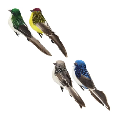 IMIKEYA 4stücke Künstliche Vögel Mit Feder Dekorative Schaum Vogel-Figuren Für Garten Hochzeit Und Feierlichkeiten Deko Mit Clip in Blau Grün Gelb von IMIKEYA