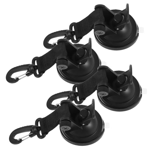 IMIKEYA 4 Stück Teiliges Saugnapf Haken mit Starker Haftkraft Wiederverwendbar und Tragbar für Auto und Outdoor Einfache Montage Glatten Oberflächen für Zelt Camping und Reisebedarf von IMIKEYA