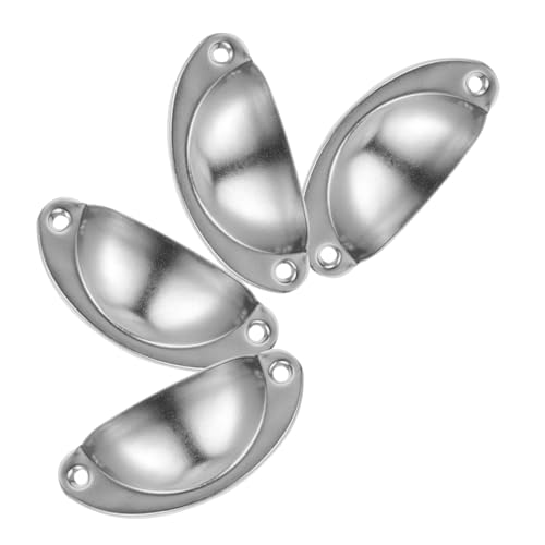 IMIKEYA 4 Stück Vintage Metall Schubladengriffe für Möbel Robuste Ersatzgriffe für Kommoden und Apothekerschränke Antike Muschelgriffe aus Eisen Silber Vielseitig Einsetzbar für von IMIKEYA