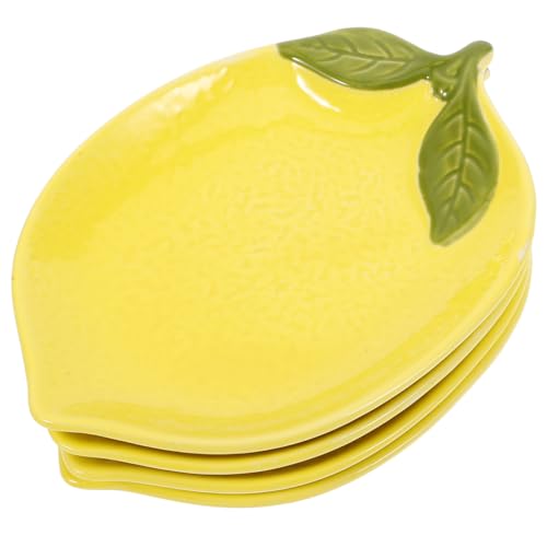 IMIKEYA 4 Stück Zitronenplatten Keramik Servierplatte klein Speiseteller Servierteller Teller Set in Zitronenform für Dessert Snacks Feiern Zuhause IMIKEYA 4 Stück Zitronenplatten Keramik Servierplatte klein Speiseteller Servierteller Teller Set in Zitronenform für Dessert Snacks Feiern Zuhause von IMIKEYA