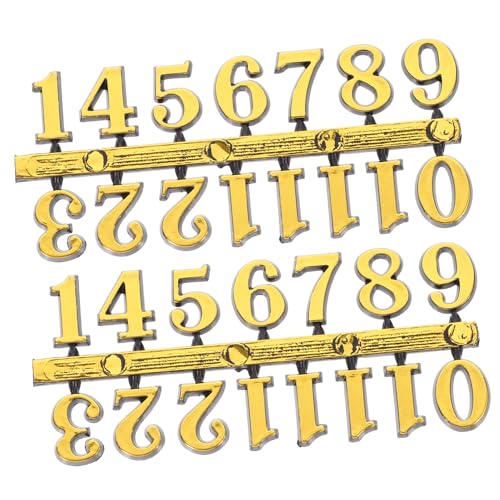 IMIKEYA 5 Sätze DIY Arabische Uhrzahlen Ersatz Ziffern Kit für Wanduhren Reparatur Goldene Zahlen für Wohnzimmer Schlafzimmer Kreative Uhr DIY Zubehör von IMIKEYA