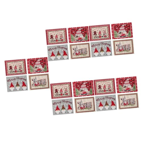 IMIKEYA 5 Sätze Weihnachts-tischsets Weihnachts-platzdeckchen Heimische Tischunterlage Restaurant-Geschirr-Matte Weihnachtszwerg Tischmatten Weihnachtsdeko Polyester 4 Stück * 5 von IMIKEYA