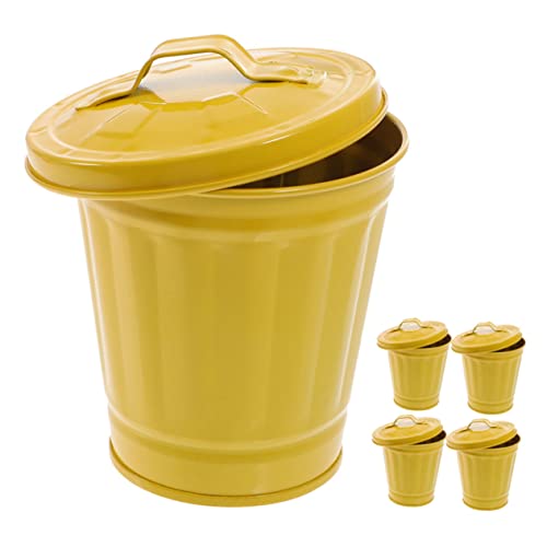 IMIKEYA 5 Stück Kleiner Mülleimer mit Deckel Abfalleimer für Schreibtisch Schlafzimmer und Wohnzimmer Leichte und Tragbare Müllbehälter Fröhlichem Gelb zur Dekoration und IMIKEYA 5 Stück Kleiner Mülleimer mit Deckel Abfalleimer für Schreibtisch Schlafzimmer und Wohnzimmer Leichte und Tragbare Müllbehälter Fröhlichem Gelb zur Dekoration und von IMIKEYA