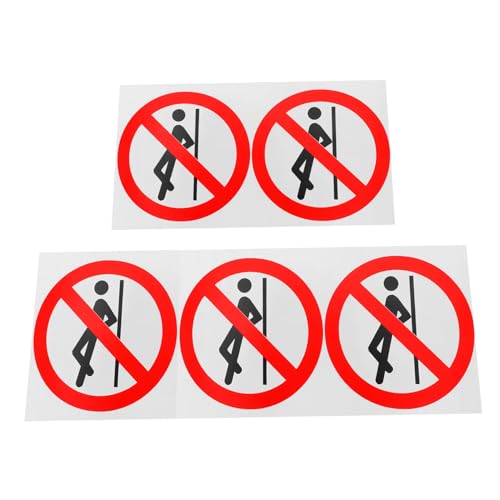IMIKEYA 5 Stück Selbstklebende Warnaufkleber Nicht Anlehnen Sicherheitszeichen Leuchtend Klare Muster Robustes Material Für Werkstatt Lager Betrieb von IMIKEYA
