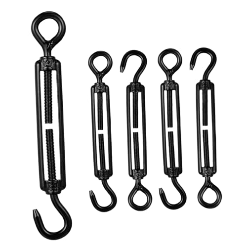 IMIKEYA 5 Stück Teiliges Edelstahl Seilspanner Haken und Bügel Spannschloss Verstellbar Rostfrei für Metallkabel Drahtspannung Vielseitig Einfach zu Montieren für Zaun und Sonnensegel von IMIKEYA