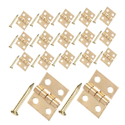 IMIKEYA 50 Sätze Kleine Messing Scharniere mit Schrauben Mini Klappscharniere für Schmuckkästchen Holzboxen Möbel und DIY Bastelprojekte Langlebige Pure Messingausführung Platzsparend und von IMIKEYA