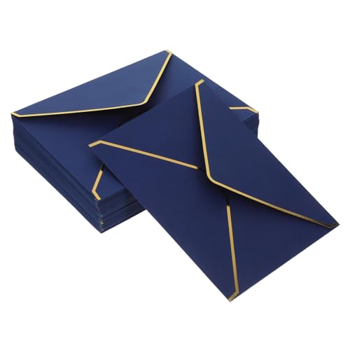 IMIKEYA 50 Stück Dicke Einladung Umschläge mit Luxuriösem Goldrand V-klappe Stabiles Papier Stilvolle Briefumschläge für Hochzeiten Bridal Shower und Grußkarten von IMIKEYA