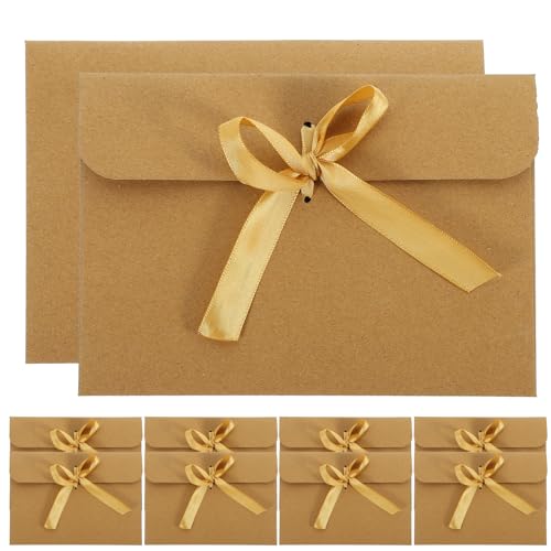 IMIKEYA 50 Stück Kraftpapier Umschläge Vintage Stil mit Goldfarbener Schleife Kleine Geschenkkarten Umschläge für Geburtstags Hochzeits Einladungskarten Stabile Briefumschläge für IMIKEYA 50 Stück Kraftpapier Umschläge Vintage Stil mit Goldfarbener Schleife Kleine Geschenkkarten Umschläge für Geburtstags Hochzeits Einladungskarten Stabile Briefumschläge für von IMIKEYA