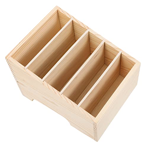 IMIKEYA 5Gitter Multi Use Holz Speicherbox mit Fächern für Handys Desktop Organizer für Schule und Büro und für Schüler und Kollegen von IMIKEYA